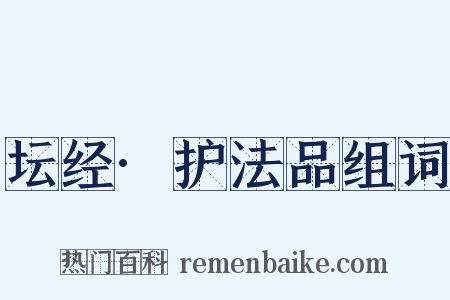 坛经·护法品组词是什么意思的图片